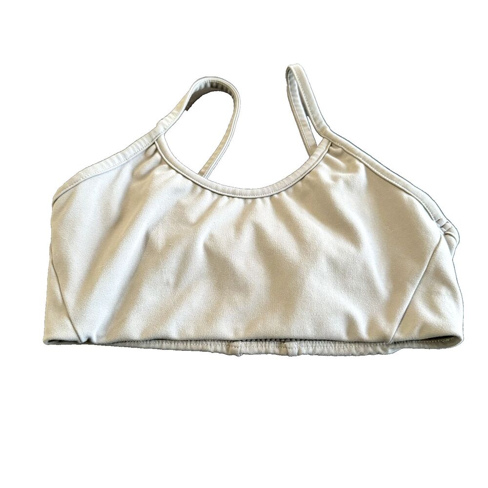 Fundamental Coast Sports Bra Women XS Beige Pull Over Lined Gym Yoga Performance